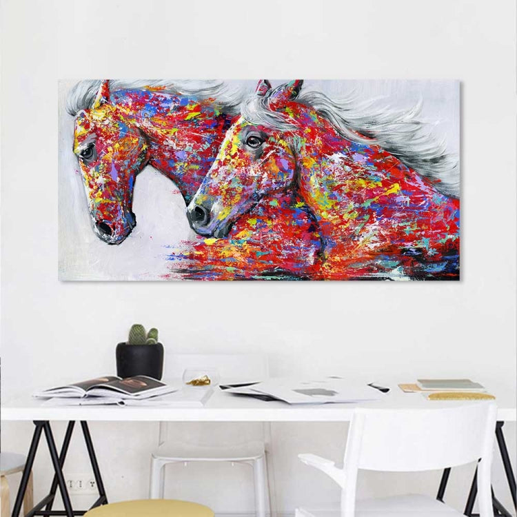 Due cavalli pittura ad olio decorativa ad acquerello decorazione per soggiorno pittura senza cornice, 20 x 40 cm, 30 x 60 cm, 40 x 80 cm, 50×100 cm