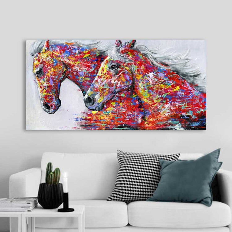 Due cavalli pittura ad olio decorativa ad acquerello decorazione per soggiorno pittura senza cornice, 20 x 40 cm, 30 x 60 cm, 40 x 80 cm, 50×100 cm