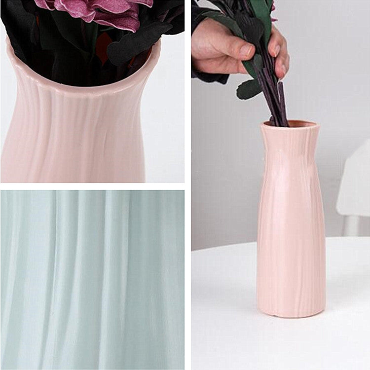 Vaso di plastica creativo Disposizione dei fiori secchi e bagnati Decorazione della casa Decorazione del desktop, 7.8 x 20.5 cm