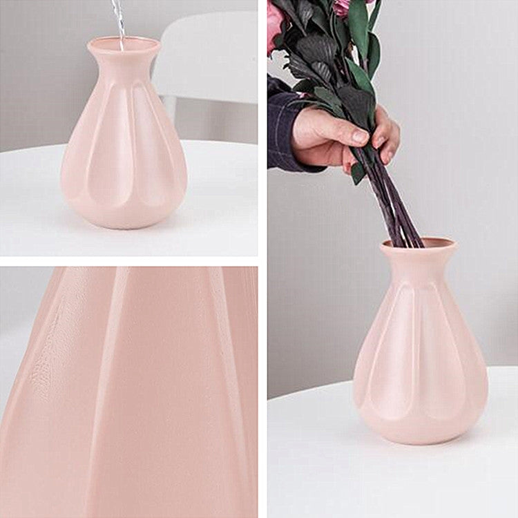 Ornamenti floreali creativi per la casa Disposizione di fiori secchi e bagnati Vaso in plastica resistente alle cadute, 14 x 20 cm
