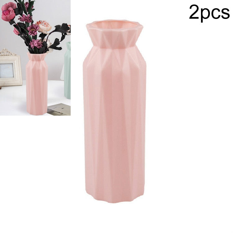 2 pezzi di vaso rotondo in plastica creativa, semplici ornamenti per la decorazione della casa anticaduta, 7.2 x 20.5 cm, 7.2 x 20.5cm