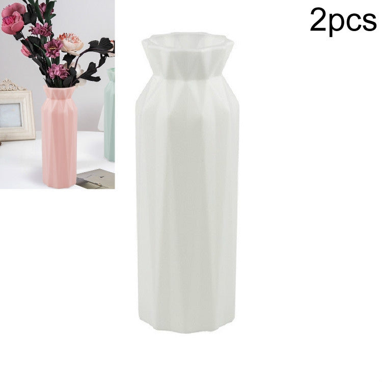 2 pezzi di vaso rotondo in plastica creativa, semplici ornamenti per la decorazione della casa anticaduta, 7.2 x 20.5 cm, 7.2 x 20.5cm