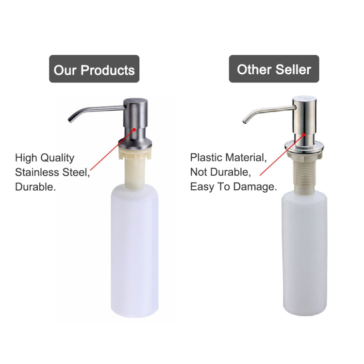 Dispenser sapone lavello cucina in acciaio inox 304