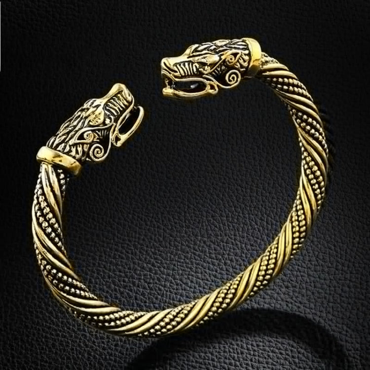 Polsino da uomo Polsino Testa di lupo Bracciale vichingo Gioielli Accessori moda