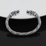Polsino da uomo Polsino Testa di lupo Bracciale vichingo Gioielli Accessori moda