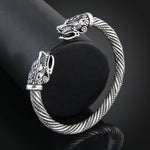 Polsino da uomo Polsino Testa di lupo Bracciale vichingo Gioielli Accessori moda