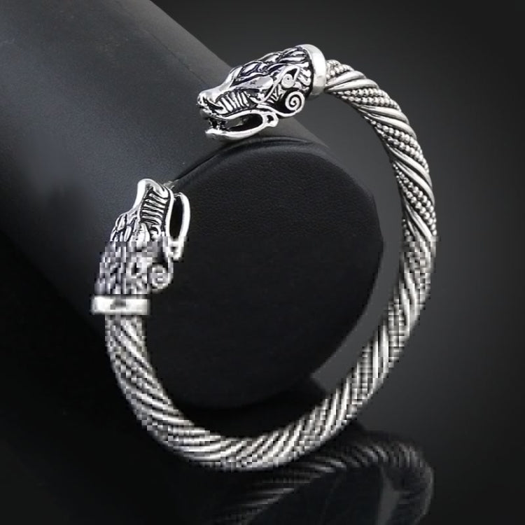 Polsino da uomo Polsino Testa di lupo Bracciale vichingo Gioielli Accessori moda