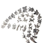100 pezzi di braccialetti europei di colore argento antico misto, pendenti con ciondoli, gioielli di moda, ciondoli fai da te fatti a mano