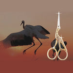 2 forbici da sarto per gru, per punto croce, per cucito artigianale retrò, Gold, Silver