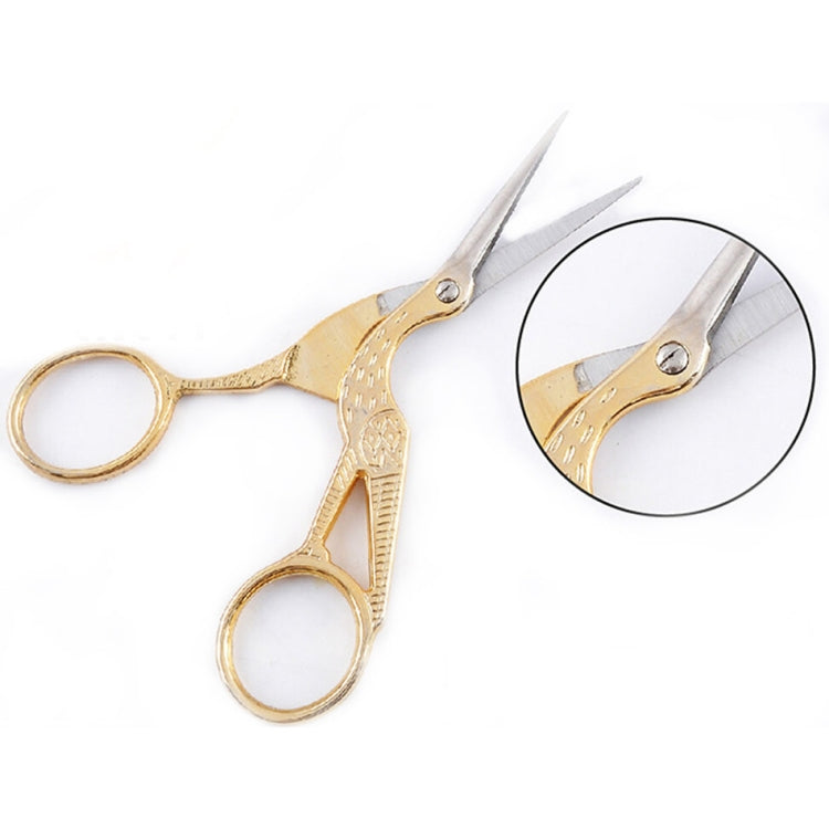 2 forbici da sarto per gru, per punto croce, per cucito artigianale retrò, Gold, Silver