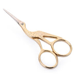 2 forbici da sarto per gru, per punto croce, per cucito artigianale retrò, Gold, Silver