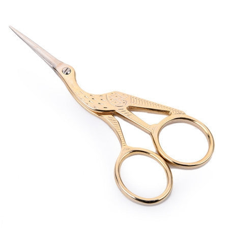2 forbici da sarto per gru, per punto croce, per cucito artigianale retrò, Gold, Silver