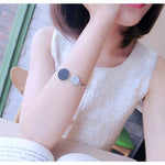 Bracciale rigido geometrico rotondo in pietra di marmo finto Bracciale rigido con polsino circolare in oro