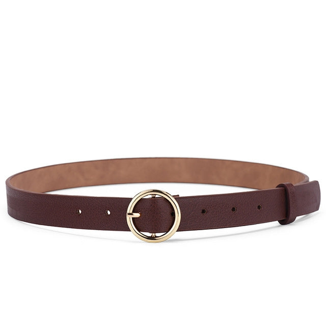 Cintura con anello in oro Cintura in vita in pelle PU femminile Pantaloni jeans