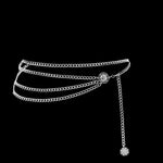 Cintura con frange metalliche a vita alta con catena in vita sexy retrò