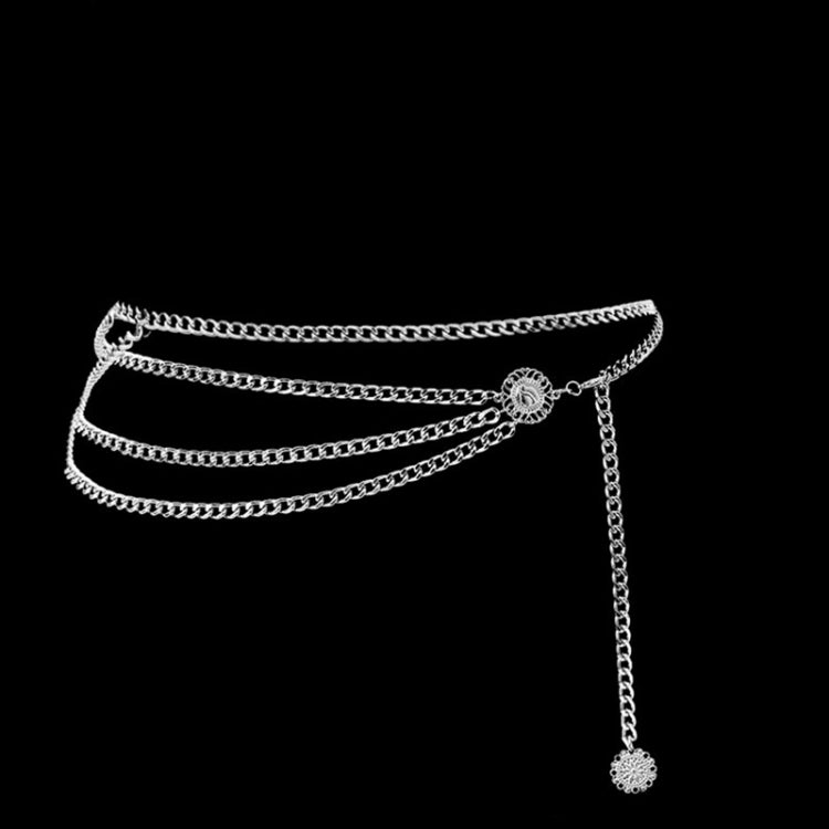 Cintura con frange metalliche a vita alta con catena in vita sexy retrò