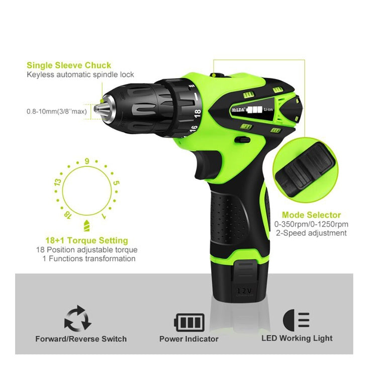 DZ033 Utensili elettrici per trapano elettrico a batteria multifunzione ricaricabili con batteria al litio per cacciavite elettrico 12V, 12V Electric Screwdriver