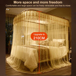 Zanzariera retrattile a tre porte con binario di guida a forma di U, 200x220 cm