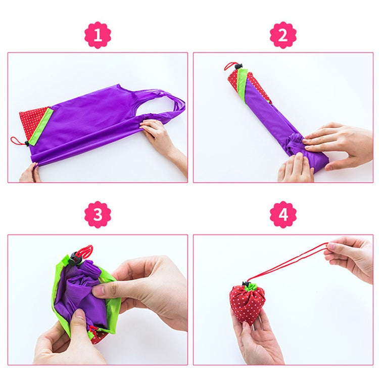 Borsa per la spesa riutilizzabile pieghevole riutilizzabile per la spesa creativa di fragole da 2 pezzi