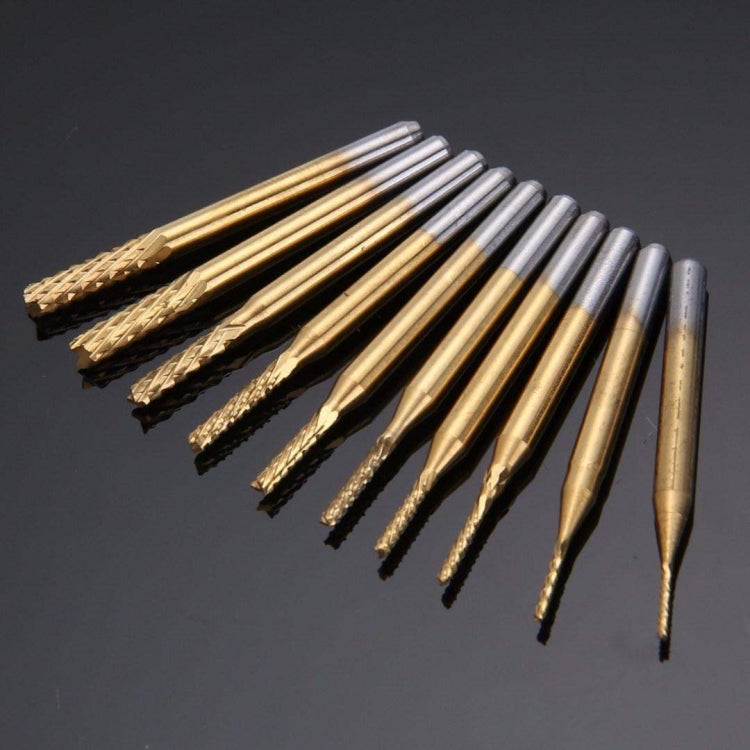10 pz/set fresa in metallo duro rivestito in titanio per incisione del bordo del coltello fresatrice CNC, Milling Cutter