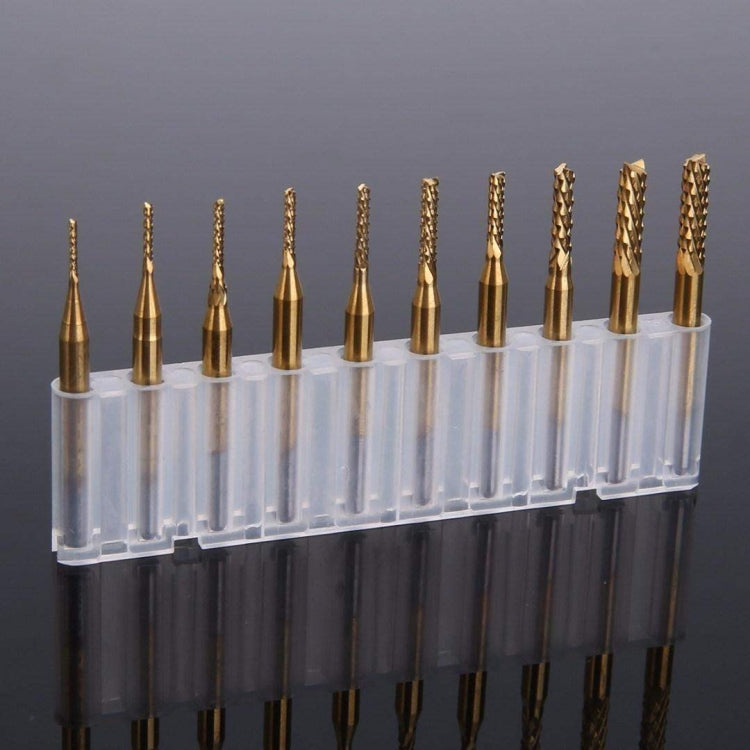 10 pz/set fresa in metallo duro rivestito in titanio per incisione del bordo del coltello fresatrice CNC, Milling Cutter