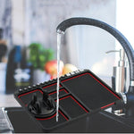 Cuscinetto portaoggetti per cruscotto multifunzionale per interni auto Supporto per telefono per auto Cuscinetto antiscivolo con fermo, Stereo Red Circle, Stereo Blue Circle, Rotating Red Circle, Rotating Blue Circle, Rotating Black Circle