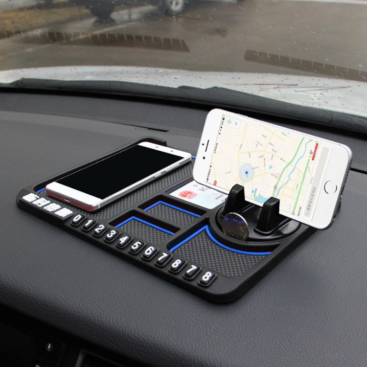 Cuscinetto portaoggetti per cruscotto multifunzionale per interni auto Supporto per telefono per auto Cuscinetto antiscivolo con fermo, Stereo Red Circle, Stereo Blue Circle, Rotating Red Circle, Rotating Blue Circle, Rotating Black Circle