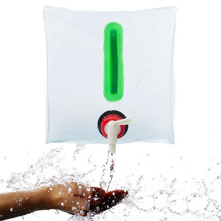 Borsa per acqua pieghevole in plastica trasparente con secchiello pieghevole da campeggio per esterni da 20 litri, 20(Grenn）
