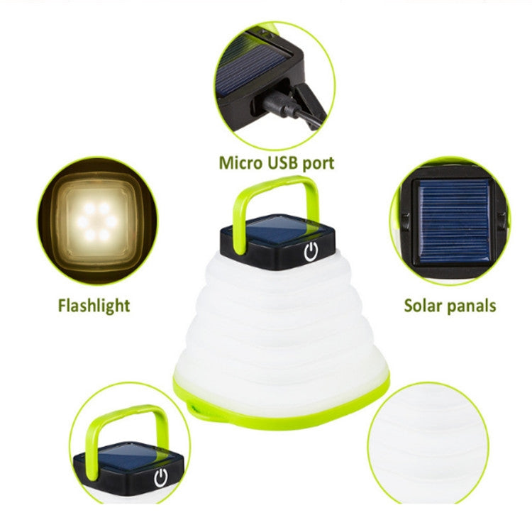 Lampada solare pieghevole LED 500mAh per campeggio