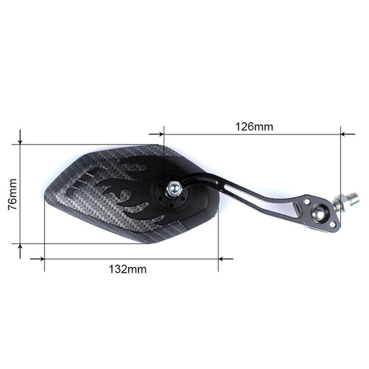 BIKEIN Mountain Bike Modello in carbonio Specchietto retrovisore Equipaggiamento per l'equitazione Riflettore a specchio piano modello 3K, Mirror Reflector