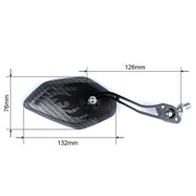 BIKEIN Mountain Bike Modello in carbonio Specchietto retrovisore Equipaggiamento per l'equitazione Riflettore a specchio piano modello 3K, Mirror Reflector