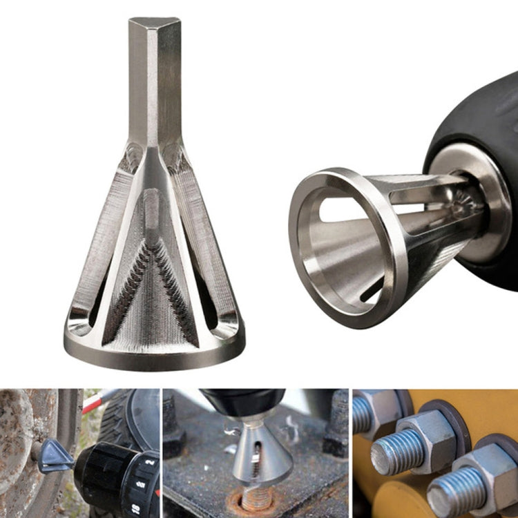 Smusso Utensile per smusso esterno per sbavatura in acciaio inossidabile Maniglia a triangolo argentato Smusso a sei slot, Triangle Handle Six-slot Chamfer