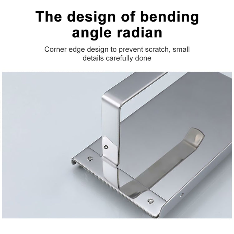 Appendiabiti per rotolo di carta porta carta igienica lucida in acciaio inossidabile con ripiano per cellulare, Glossy Toilet Paper Holder