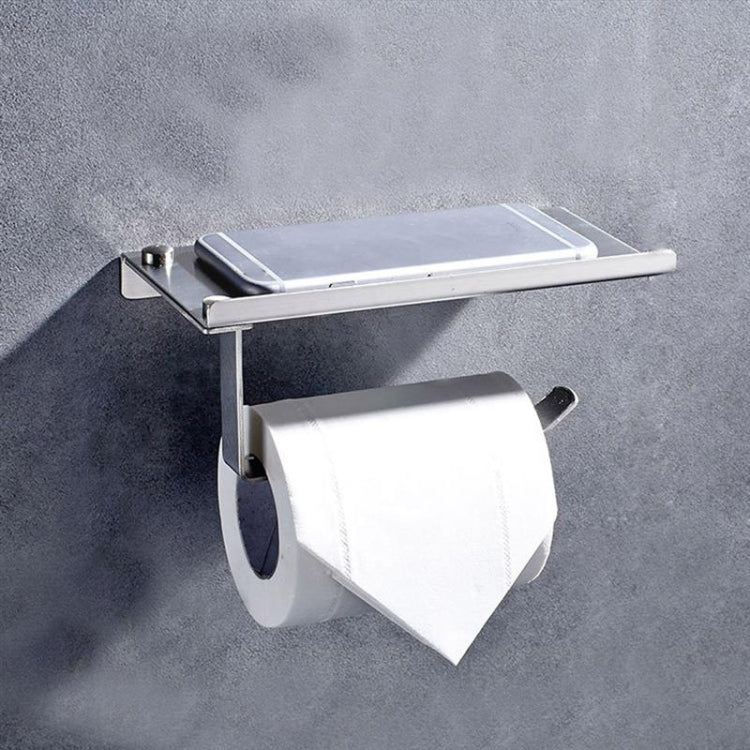 Appendiabiti per rotolo di carta porta carta igienica lucida in acciaio inossidabile con ripiano per cellulare, Glossy Toilet Paper Holder