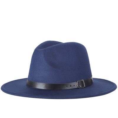 Cappello Fedora unisex in misto lana nero taglia 56-58