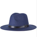 Cappello Fedora da uomo da donna Cappello da jazz Cappello casual da esterno in misto lana nera