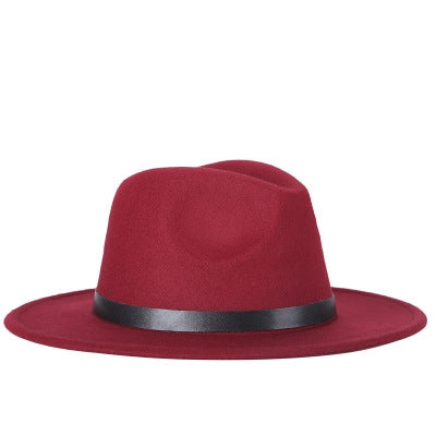 Cappello Fedora da uomo da donna Cappello da jazz Cappello casual da esterno in misto lana nera