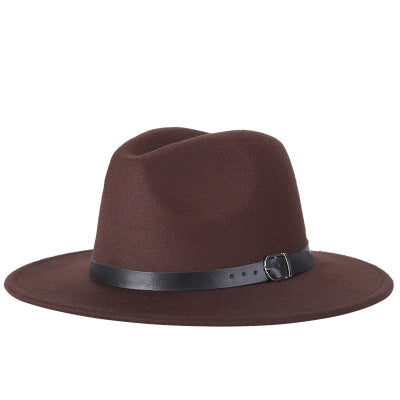 Cappello Fedora da uomo da donna Cappello da jazz Cappello casual da esterno in misto lana nera