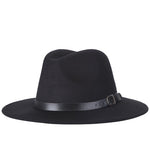 Cappello Fedora da uomo da donna Cappello da jazz Cappello casual da esterno in misto lana nera