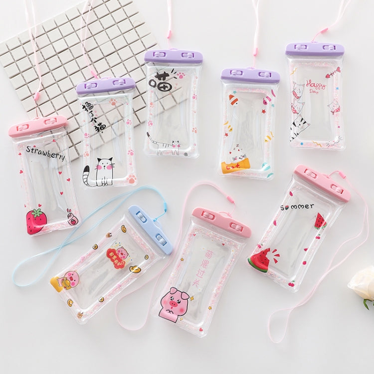 Borsa impermeabile galleggiante per telefono cellulare con airbag gonfiabile per nuoto trasparente, consegna casuale dei colori, Pink Watermelon, Green Peach, Purple Kitten, Blue Bunny, There is a Mine at Home, Green Cactus 1, Green Cactus 2           ...