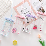 Borsa impermeabile galleggiante per telefono cellulare con airbag gonfiabile per nuoto trasparente, consegna casuale dei colori, Pink Watermelon, Green Peach, Purple Kitten, Blue Bunny, There is a Mine at Home, Green Cactus 1, Green Cactus 2           ...