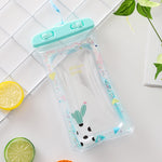 Borsa impermeabile galleggiante per telefono cellulare con airbag gonfiabile per nuoto trasparente, consegna casuale dei colori, Pink Watermelon, Green Peach, Purple Kitten, Blue Bunny, There is a Mine at Home, Green Cactus 1, Green Cactus 2           ...