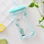 Borsa impermeabile galleggiante per telefono cellulare con airbag gonfiabile per nuoto trasparente, consegna casuale dei colori, Pink Watermelon, Green Peach, Purple Kitten, Blue Bunny, There is a Mine at Home, Green Cactus 1, Green Cactus 2           ...