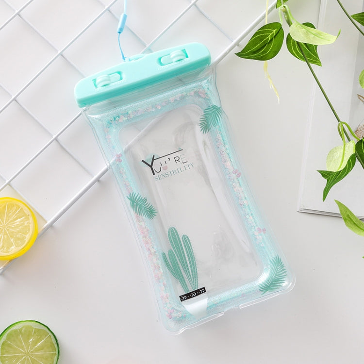 Borsa impermeabile galleggiante per telefono cellulare con airbag gonfiabile per nuoto trasparente, consegna casuale dei colori, Pink Watermelon, Green Peach, Purple Kitten, Blue Bunny, There is a Mine at Home, Green Cactus 1, Green Cactus 2           ...