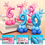 Decorazione di buon compleanno per palloncino in foil con numeri, Number 4, Number 3, Number 6, Number 0, Number 8, Number 7, Number 1, Number 2, Number 5, Number 9