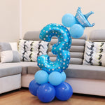 Decorazione di buon compleanno per palloncino in foil con numeri, Number 4, Number 3, Number 6, Number 0, Number 8, Number 7, Number 1, Number 2, Number 5, Number 9