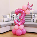Decorazione di buon compleanno per palloncino in foil con numeri, Number 4, Number 3, Number 6, Number 0, Number 8, Number 7, Number 1, Number 2, Number 5, Number 9
