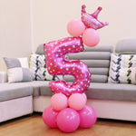 Decorazione di buon compleanno per palloncino in foil con numeri, Number 4, Number 3, Number 6, Number 0, Number 8, Number 7, Number 1, Number 2, Number 5, Number 9