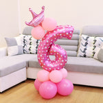 Decorazione di buon compleanno per palloncino in foil con numeri, Number 4, Number 3, Number 6, Number 0, Number 8, Number 7, Number 1, Number 2, Number 5, Number 9