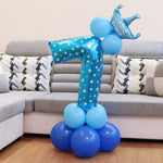 Decorazione di buon compleanno per palloncino in foil con numeri, Number 4, Number 3, Number 6, Number 0, Number 8, Number 7, Number 1, Number 2, Number 5, Number 9